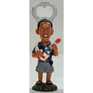 Barack Obama Hawaiian Ukulele Bottle Opener Figurine 2012 Political Memorabilia